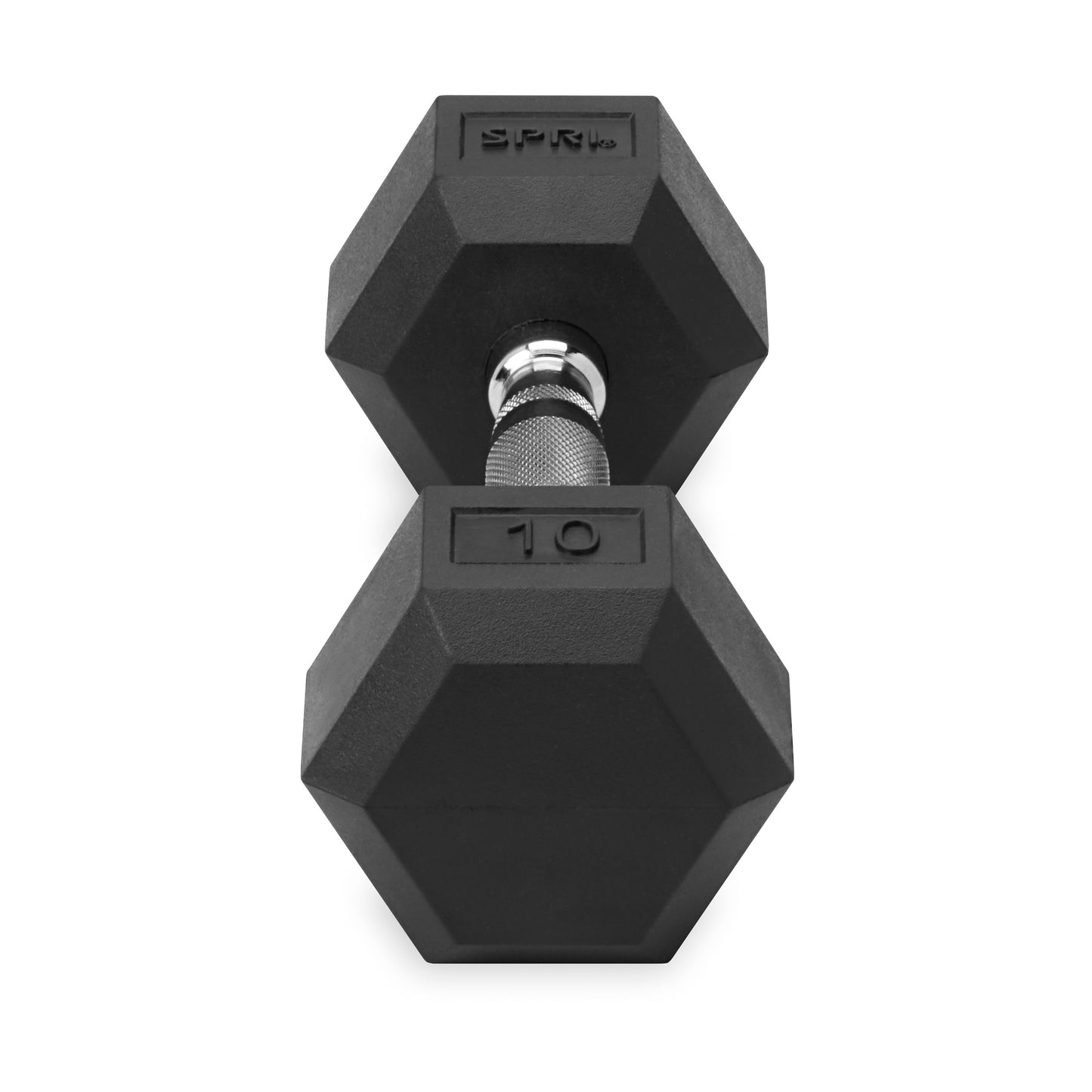 10lb six-sided dumbbell side view