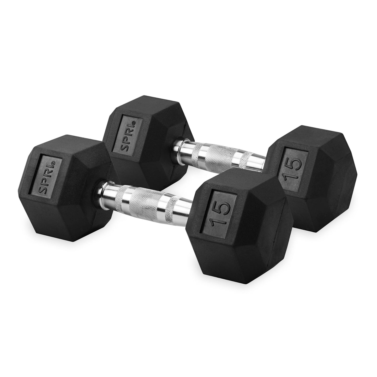 15lb six-sided dumbbells