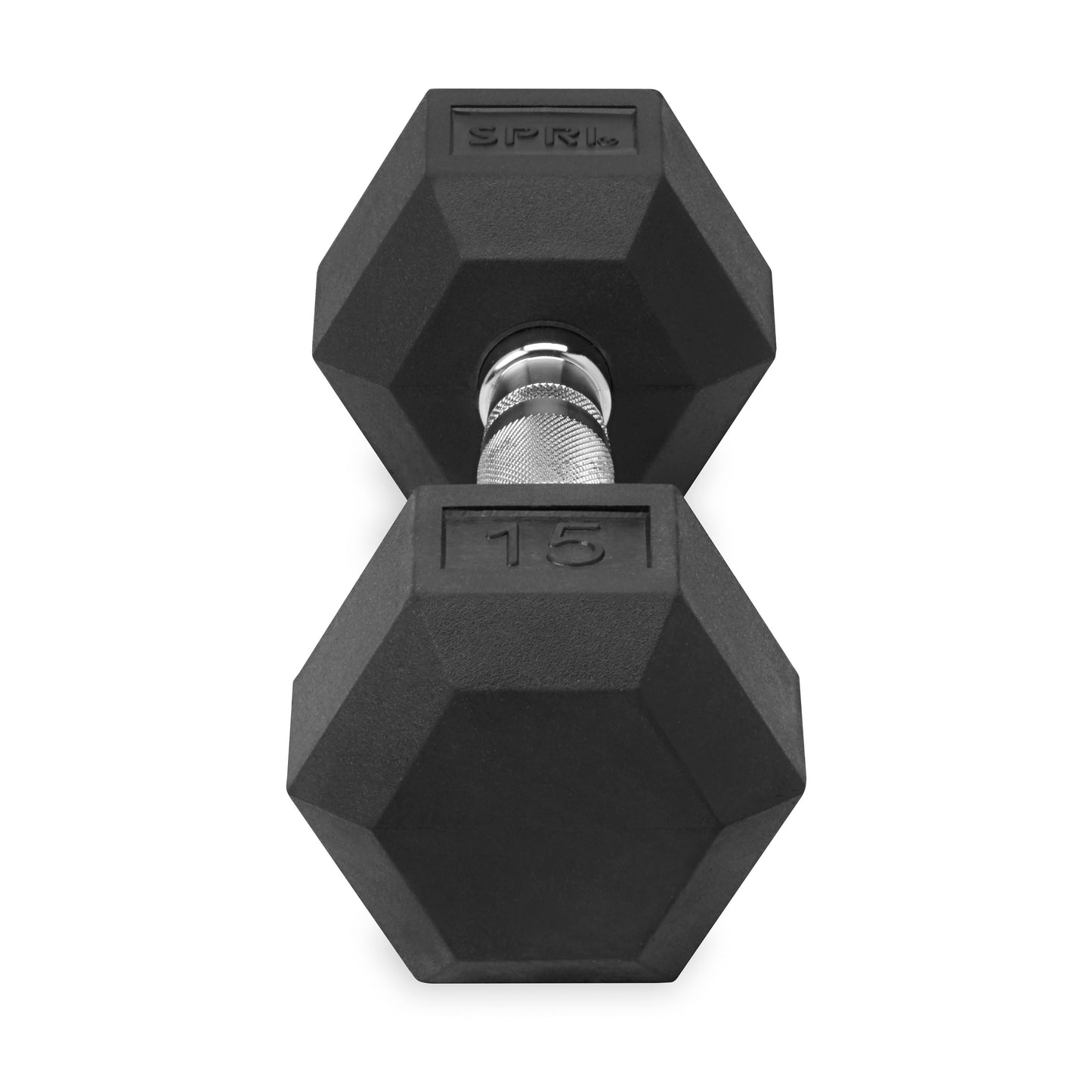 15lb six-sided dumbbell side view