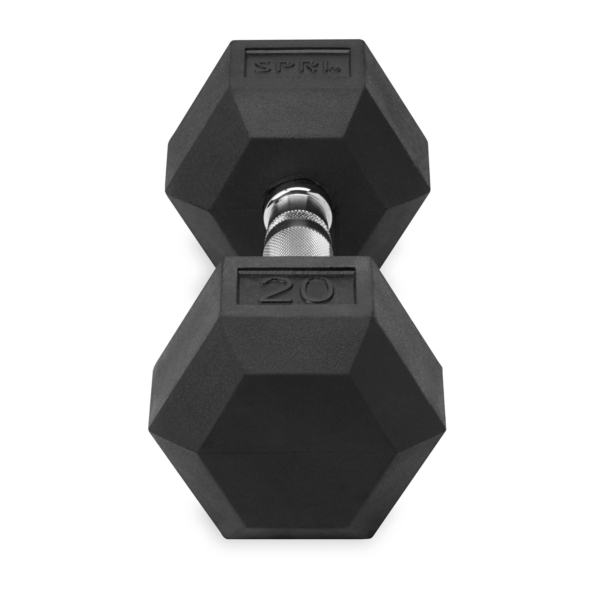 20lb six-sided dumbbell side view