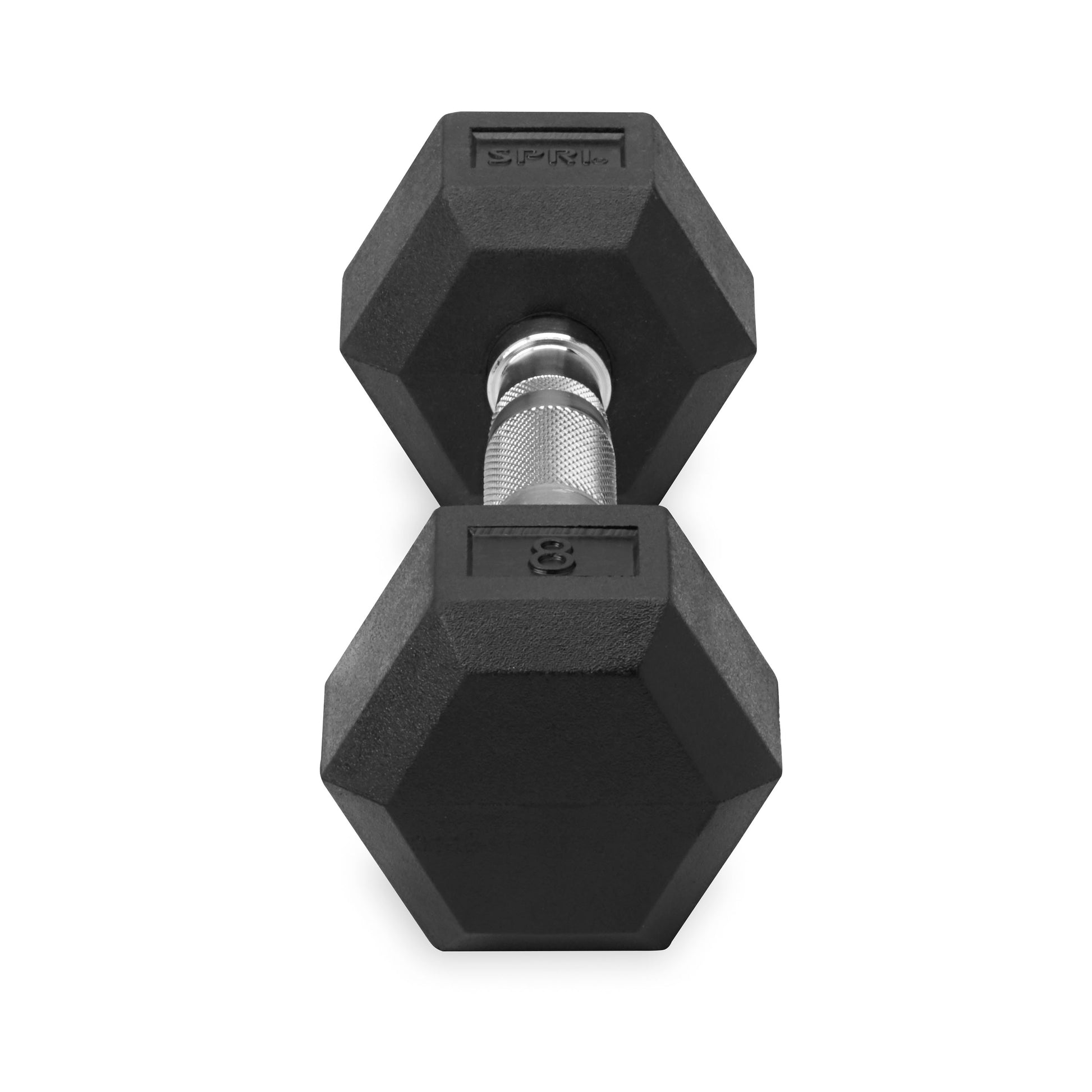 8lb six-sided dumbbell side view